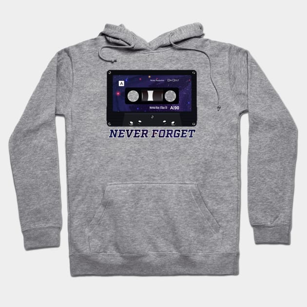 Cassette Audio Mix Tape Never Forget Nostalgic 1990s Hoodie by TGKelly